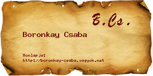 Boronkay Csaba névjegykártya