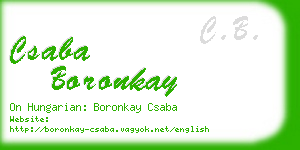 csaba boronkay business card